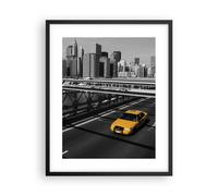 Poster 40x50cm New York Manhattan ponte di Brooklyn taxi Stampe Quadri Murale