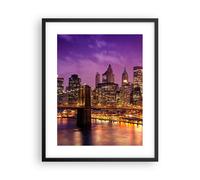 Poster 40x50cm New York notte ponte di Brooklyn Stampe Immagini Quadri Murale