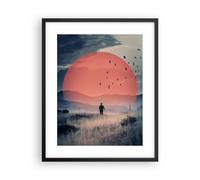 Poster 40x50cm Ovest Il Sole Il Paesaggio Stampe Immagini Quadri Moderni Murale