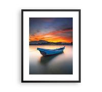 Poster 40x50cm Ovest Il Sole La Barca Stampe Immagini Quadri Moderni Murale
