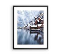 Poster 40x50cm Paesaggio Insediamento Di Montagna Inverno Stampe Quadri Murale
