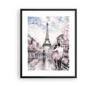 Poster 40x50cm Paris Percorso Illustrazione Eiffle Stampe Immagini Quadri Murale