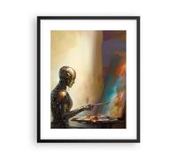 Poster 40x50cm Pittura Robot Spazzola Stampe Immagini Quadri Moderni Murale
