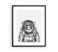 Poster 40x50cm Scimpanzé astronauta disegno Stampe Immagini Quadri Murale