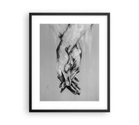 Poster 40x50cm Scritto a mano mani bianco e nero Stampe Immagini Quadri Murale