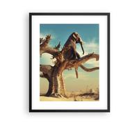 Poster 40x50cm Seduto elefante albero Stampe Immagini Quadri Moderni Murale