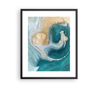 Poster 40x50cm Sfondo dorato turchese Stampe Immagini Quadri Moderni Murale