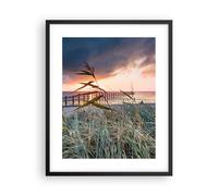 Poster 40x50cm Spiaggia Erba Orizzonte Stampe Immagini Quadri Moderni Murale