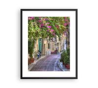 Poster 40x50cm Strada decorazione fiori grecia Stampe Immagini Quadri Murale