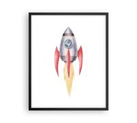 Poster 40x50cm Un Razzo Spaziale Bambini Cosmo Stampe Immagini Quadri Murale