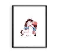 Poster 40x50cm Unicorno ragazza bambini Stampe Immagini Quadri Moderni Murale