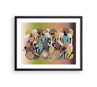 Poster 50x40cm Africano Grafica Donne Stampe Immagini Quadri Moderni Murale