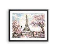Poster 50x40cm Alberi Eiffle Coppia francia Stampe Immagini Quadri Moderni