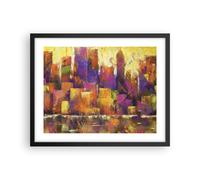Poster 50x40cm Astrazione Città Grattacieli Stampe Immagini Quadri Moderni