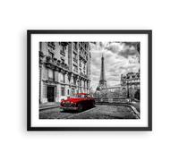 Poster 50x40cm Auto Eiffle Via edificio Stampe Immagini Quadri Moderni Murale