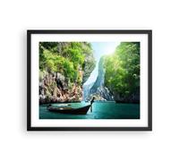 Poster 50x40cm Barca scogliere natura rocce Stampe Immagini Quadri Moderni