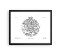 Poster 50x40cm Carta Geografica Cracovia Polonia Stampe Immagini Quadri Moderni