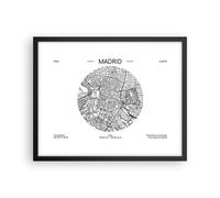 Poster 50x40cm Carta Geografica Madrid Spagna Stampe Immagini Quadri Moderni