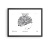 Poster 50x40cm Carta Geografica Toronto Canada Stampe Immagini Quadri Moderni