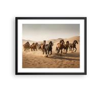 Poster 50x40cm Cavalli Deserto Dune Stampe Immagini Quadri Moderni Murale