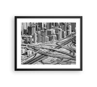 Poster 50x40cm Città grattacieli autostrada Stampe Immagini Quadri Moderni