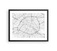 Poster 50x40cm Città mappa Parigi Stampe Immagini Quadri Moderni Murale