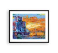 Poster 50x40cm Città Ponte Impasto Stampe Immagini Quadri Moderni Murale