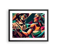 Poster 50x40cm Cubismo Coppia Danza Stampe Immagini Quadri Moderni Murale