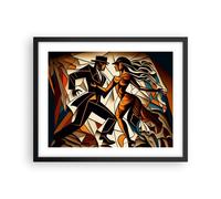 Poster 50x40cm Cubismo Danza Coppia Stampe Immagini Quadri Moderni Murale