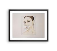 Poster 50x40cm Donna Silenzio Fiore Stampe Immagini Quadri Moderni Murale