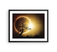 Poster 50x40cm Eclipse il sole l'albero Stampe Immagini Quadri Moderni Murale