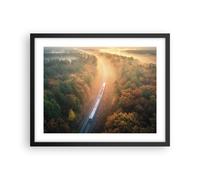 Poster 50x40cm Ferrovia autunno sole Stampe Immagini Quadri Moderni Murale
