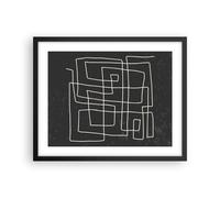 Poster 50x40cm In bianco e nero labirinto linea Stampe Immagini Quadri Moderni