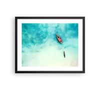 Poster 50x40cm Isola barca nave oceano Stampe Immagini Quadri Moderni Murale