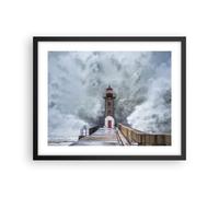 Poster 50x40cm Lanterna Mare Tempesta Stampe Immagini Quadri Moderni Murale