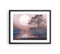 Poster 50x40cm Luna coppia albero Stampe Immagini Quadri Moderni Murale