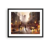 Poster 50x40cm Manhattan coppia strada Stampe Immagini Quadri Moderni Murale