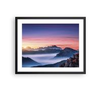 Poster 50x40cm Ovest Il Sole Le Montagne Stampe Immagini Quadri Moderni Murale