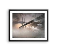 Poster 50x40cm ponte nebbia acqua Stampe Immagini Quadri Moderni Murale