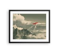 Poster 50x40cm Rosso aereo montagne Stampe Immagini Quadri Moderni Murale