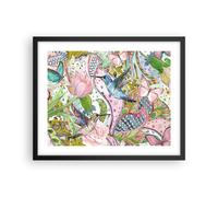Poster 50x40cm uccello farfalla fiore Stampe Immagini Quadri Moderni Murale