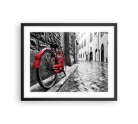 Poster 50x40cm Via bici ciottoli edificio Stampe Immagini Quadri Moderni Murale