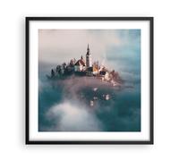 Poster 50x50cm Alpi Bled Chiesa Stampe Immagini Quadri Moderni Murale