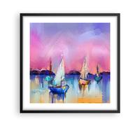 Poster 50x50cm barca a vela lago Stampe Immagini Quadri Moderni Murale