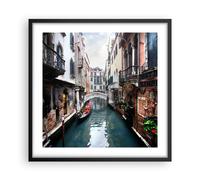 Poster 50x50cm Barca ponte turismo venezia Stampe Immagini Quadri Moderni Murale