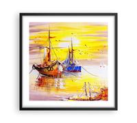 Poster 50x50cm Barche sole mare viaggi Stampe Immagini Quadri Moderni Murale