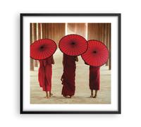 Poster 50x50cm Bhutan Ombrello Rosso Stampe Immagini Quadri Moderni Murale