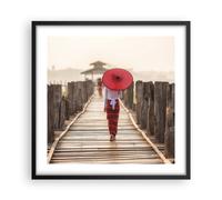 Poster 50x50cm Birmania ombrellone ponte Stampe Immagini Quadri Moderni Murale