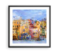 Poster 50x50cm città vecchia casa popolare Stampe Immagini Quadri Moderni Murale