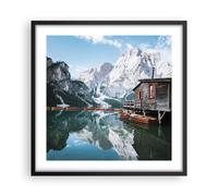 Poster 50x50cm Cottage Sopra Il Lago Stampe Immagini Quadri Moderni Murale